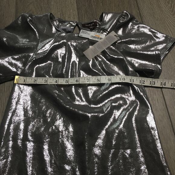 NWT Imoga Feather Trim Sparkle Silver Metallic Kamryn Girls Dress Size 7 - Picture 4 of 8